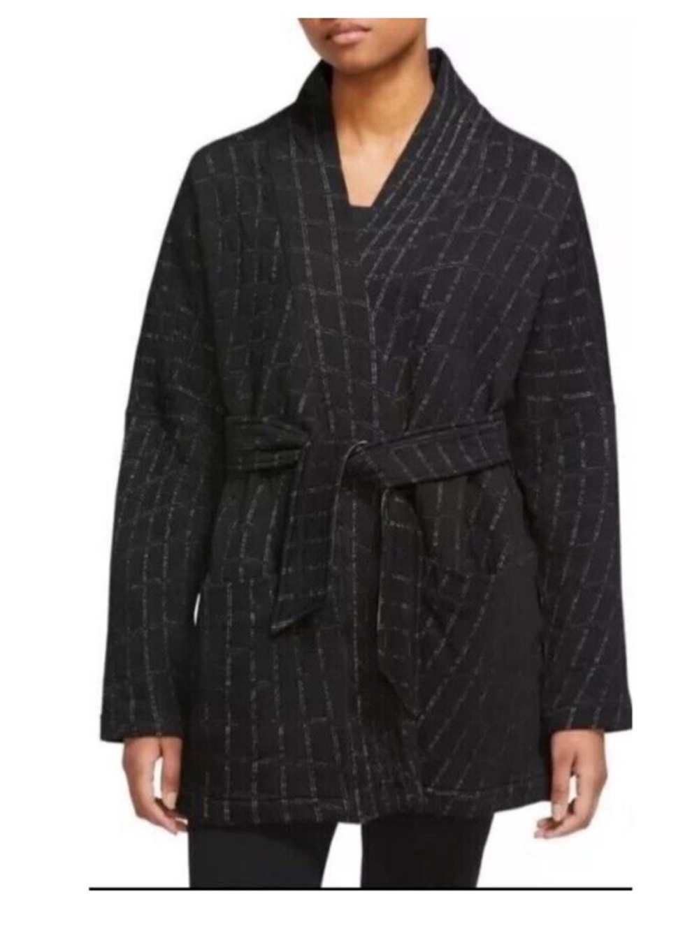 Nike Yoga Women's Thermafit Luxe Jacquard Kimono Wrap Jacket 1X Reversible